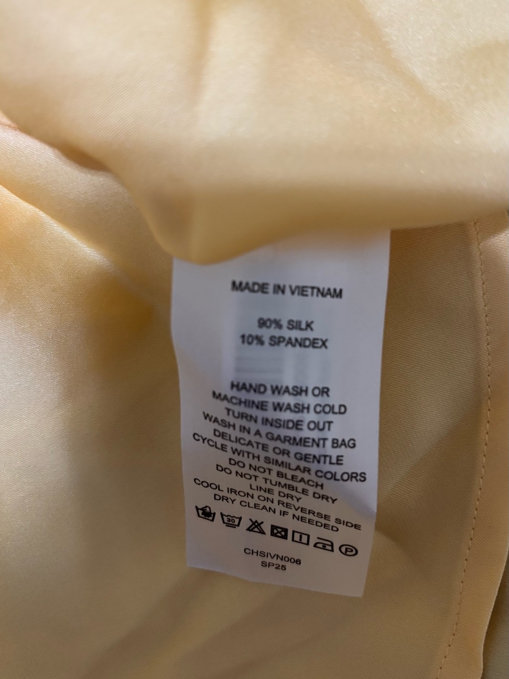 Quince Washable Stretch Silk Yellow Long Sleeve Blouse NWT Medium - Picture 6 of 6